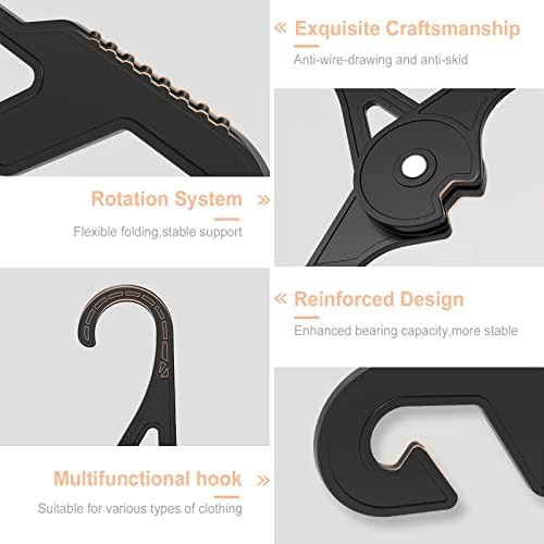 Black travel folding hangers six pack — photo 4