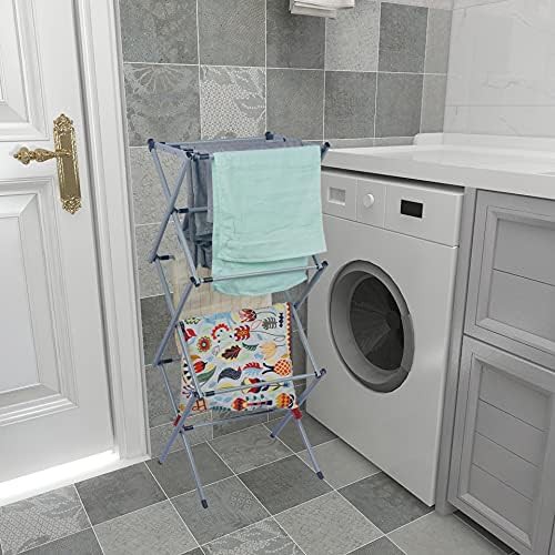 Grey expandable accordion laundry dryer — photo 3
