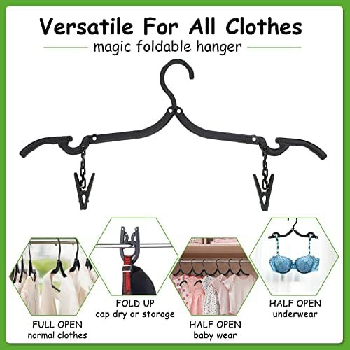 Twelve pack black folding travel hangers — photo 4