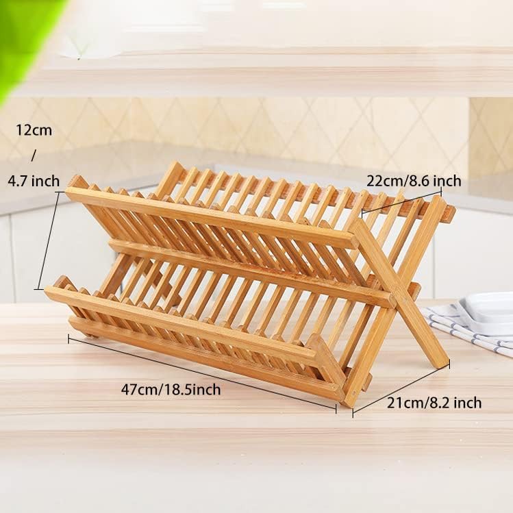 Collapsible bamboo plate and dish rack — photo 2