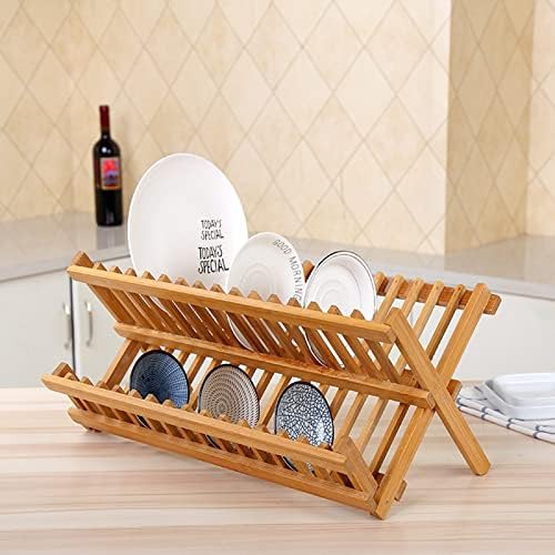 Collapsible bamboo plate and dish rack — photo 3