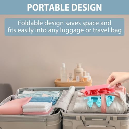 Black portable folding travel hanger clips — photo 3
