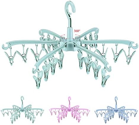 Rotatable sock drying rack with clips