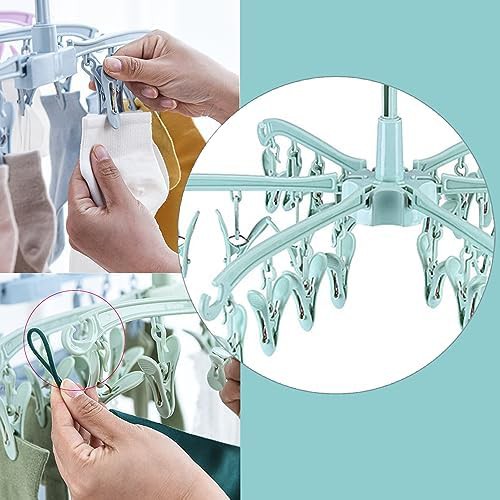 Rotatable sock drying rack with clips — photo 3