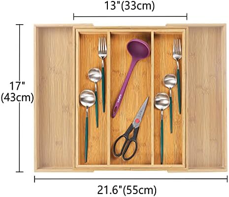 Bamboo expandable kitchen drawer dish drainer — photo 2