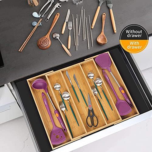 Bamboo expandable kitchen drawer dish drainer — photo 4