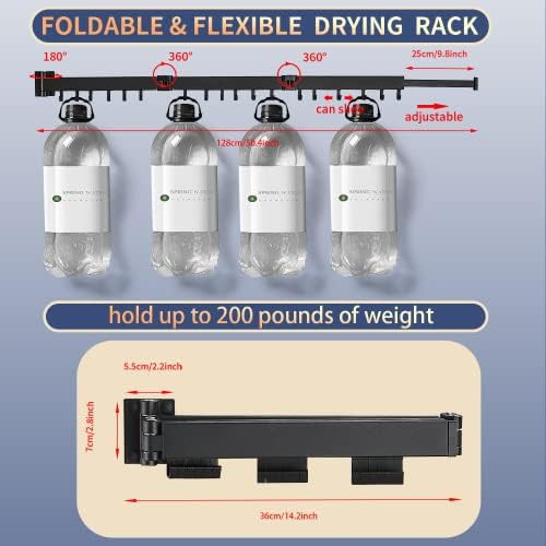 Black aluminum tri fold hook rack — photo 3