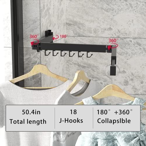 Black aluminum tri fold hook rack — photo 4
