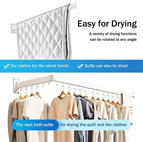 Collapsible aluminum wall mounted clothes rack — photo 4