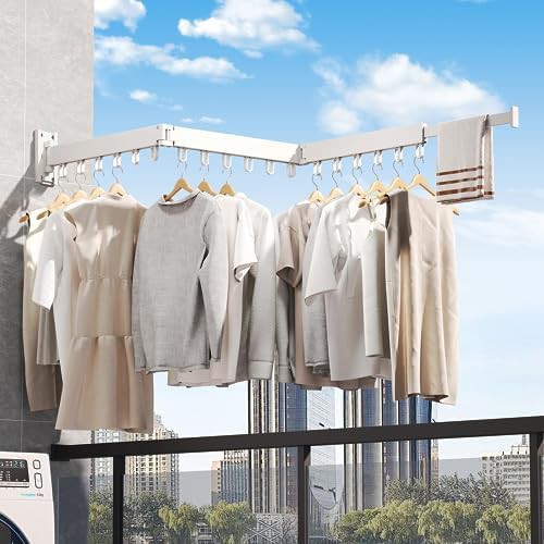 Collapsible aluminum wall mounted clothes rack — photo 5