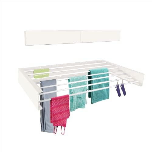 White wall mounted foldable drying rack