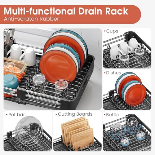 Small obsidian expandable dish drying rack — photo 4
