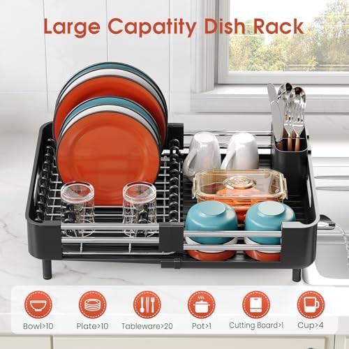 Small obsidian expandable dish drying rack — photo 5