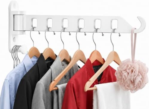 Wall mounted white aluminum folding drying arm