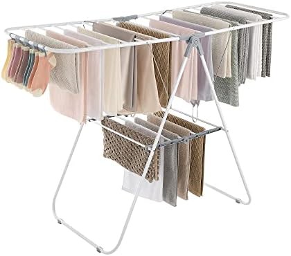 Foldable space saving laundry rack