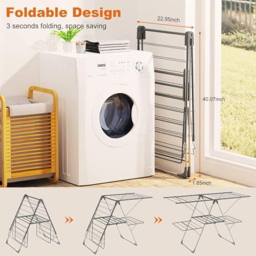 Large two level foldable laundry rack — photo 4