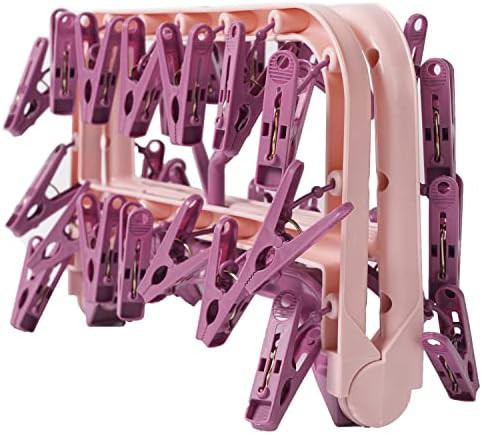 Pink plastic hanger with 32 clips — photo 5