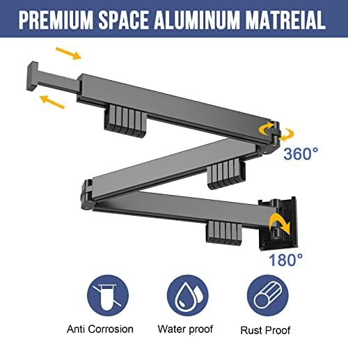 Black aluminum tri-fold wall mounted rack — photo 3