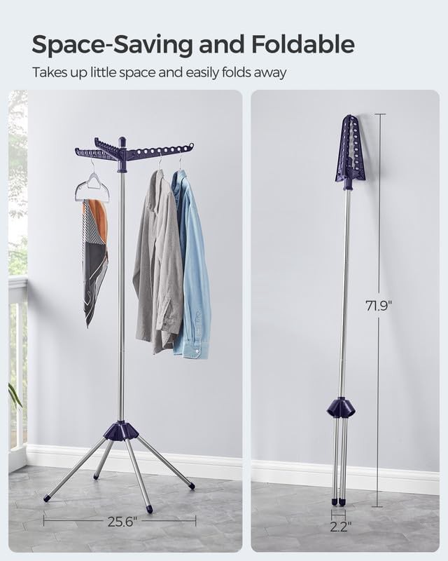 Foldable laundry rack with three rotatable arms — photo 3