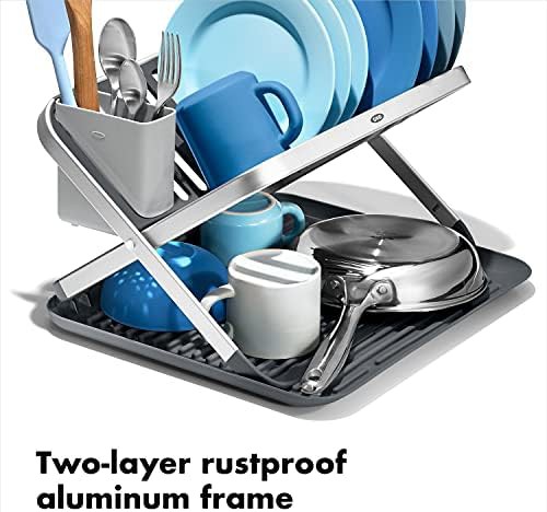 Aluminum two tier bottle and dish rack — photo 4