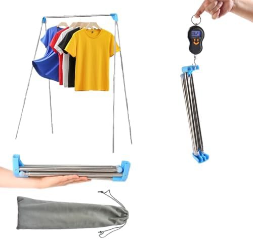 Compact stainless steel folding travel rack