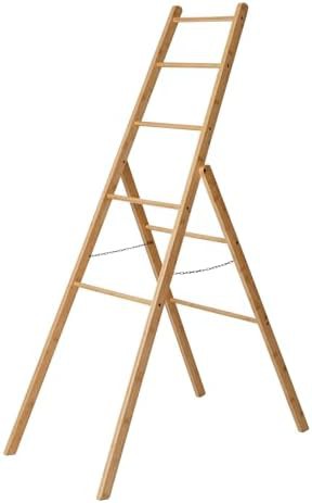 Natural bamboo laundry ladder rack