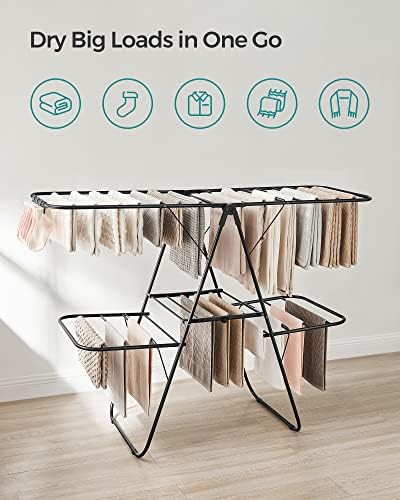 Two level steel folding laundry rack — photo 3