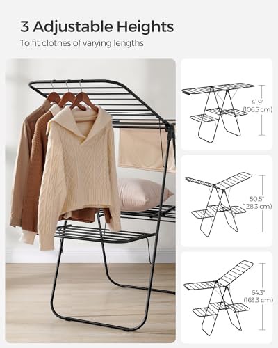 Two level steel folding laundry rack — photo 5