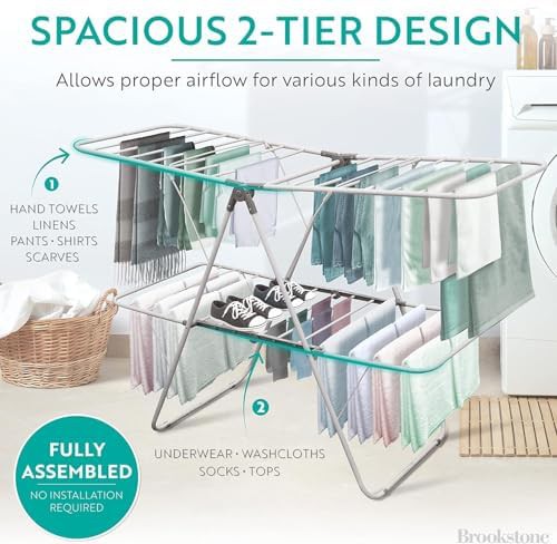 White two tier heavy duty folding rack — photo 3