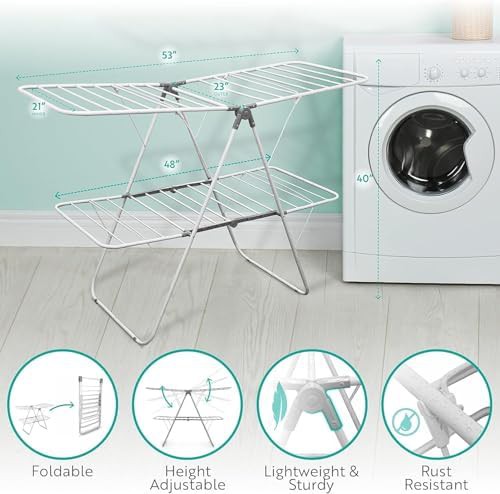 White two tier heavy duty folding rack — photo 5