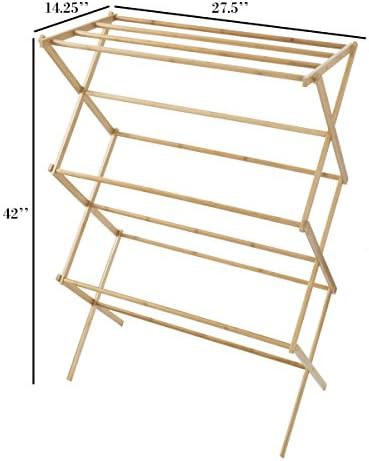 Bamboo wooden folding clothes rack — photo 4