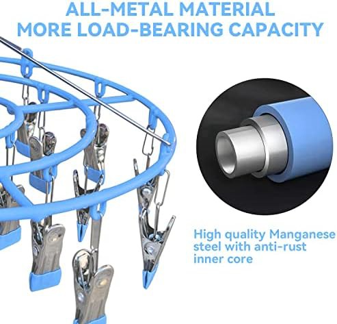 Blue stainless steel 24 clip laundry hanger — photo 5