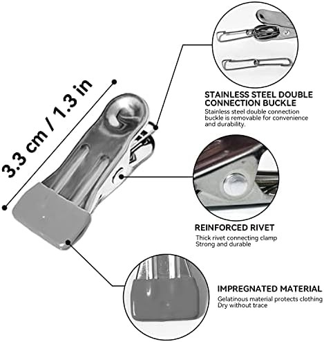 Gray stainless steel 24 clip laundry hanger — photo 5