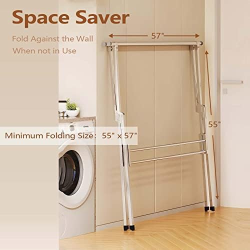 Two tier stainless steel clothes drying rack 84 in — photo 5