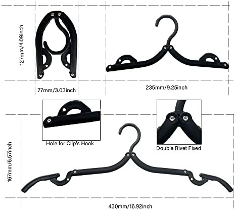 Portable black folding travel hangers — photo 3