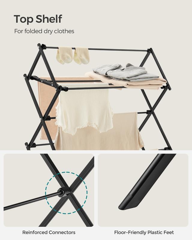 Vertical foldable three tier laundry rack — photo 5