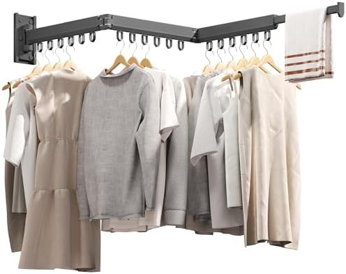 Grey wall rack with loop type hooks