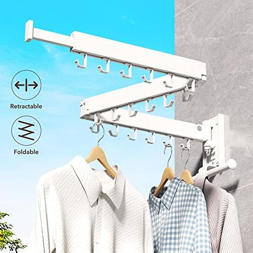 White tri fold retractable wall rack — photo 3