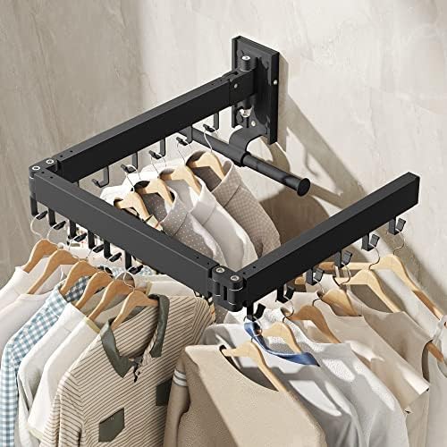 Retractable black wall mounted laundry rack — photo 4