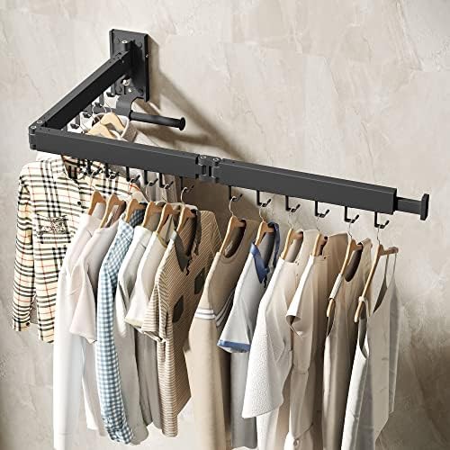 Retractable black wall mounted laundry rack — photo 5