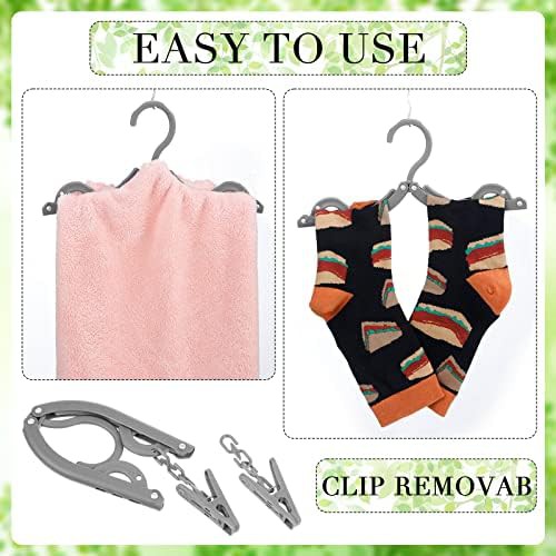 Twelve pack grey folding travel hangers — photo 5