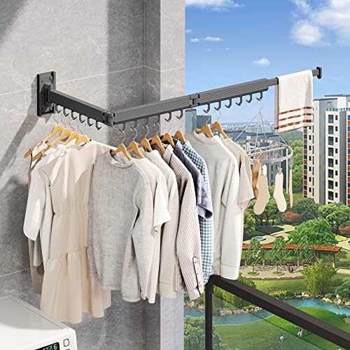 Grey retractable wall mount hanger rack — photo 3