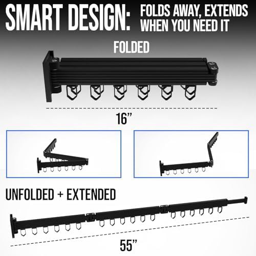 Wall mounted swivel black aluminum hanger — photo 3