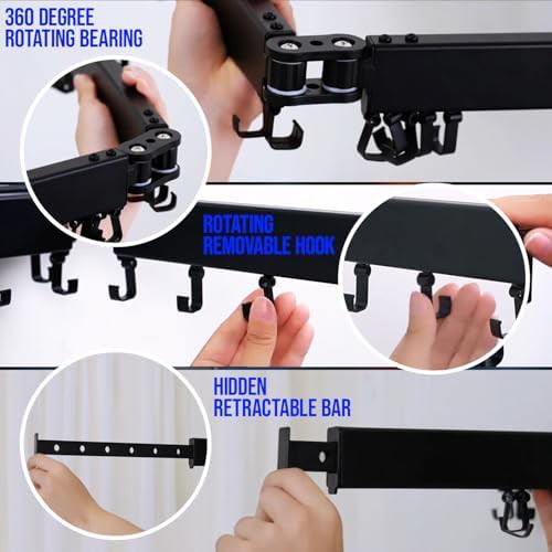 Wall mounted swivel black aluminum hanger — photo 4