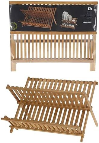 Wooden collapsible kitchen dish drying rack — photo 2