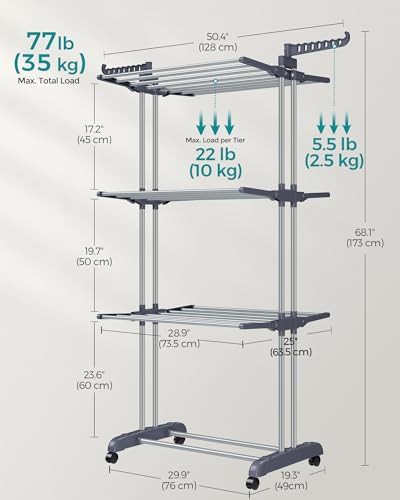 Rolling four tier laundry drying station — photo 5