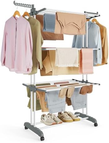 Tall four tier stainless laundry dryer