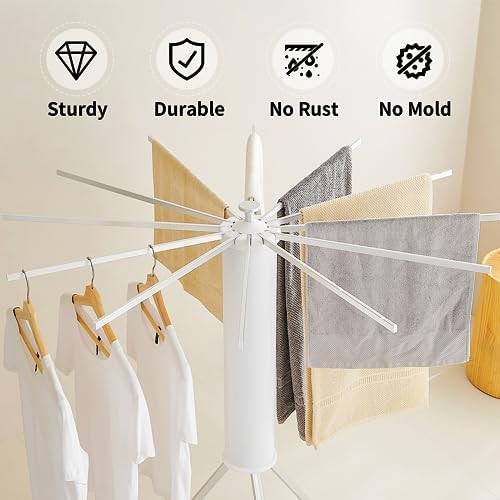 Tripod aluminum folding floor drying rack — photo 3