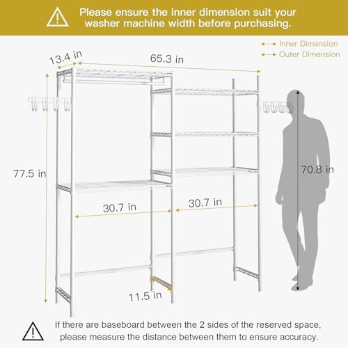 Five tier clothes drying rack over washer — photo 3