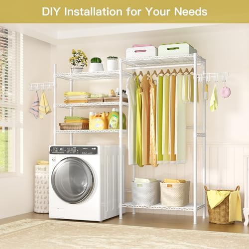 Five tier clothes drying rack over washer — photo 4